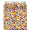 Smiley Faces Emoji Pattern Print Duvet Cover Bedding Set