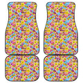 Smiley Faces Emoji Pattern Print Front and Back Car Floor Mats