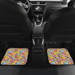 Smiley Faces Emoji Pattern Print Front and Back Car Floor Mats