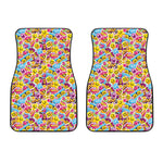 Smiley Faces Emoji Pattern Print Front Car Floor Mats