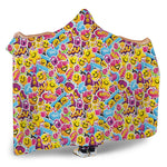 Smiley Faces Emoji Pattern Print Hooded Blanket