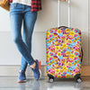 Smiley Faces Emoji Pattern Print Luggage Cover