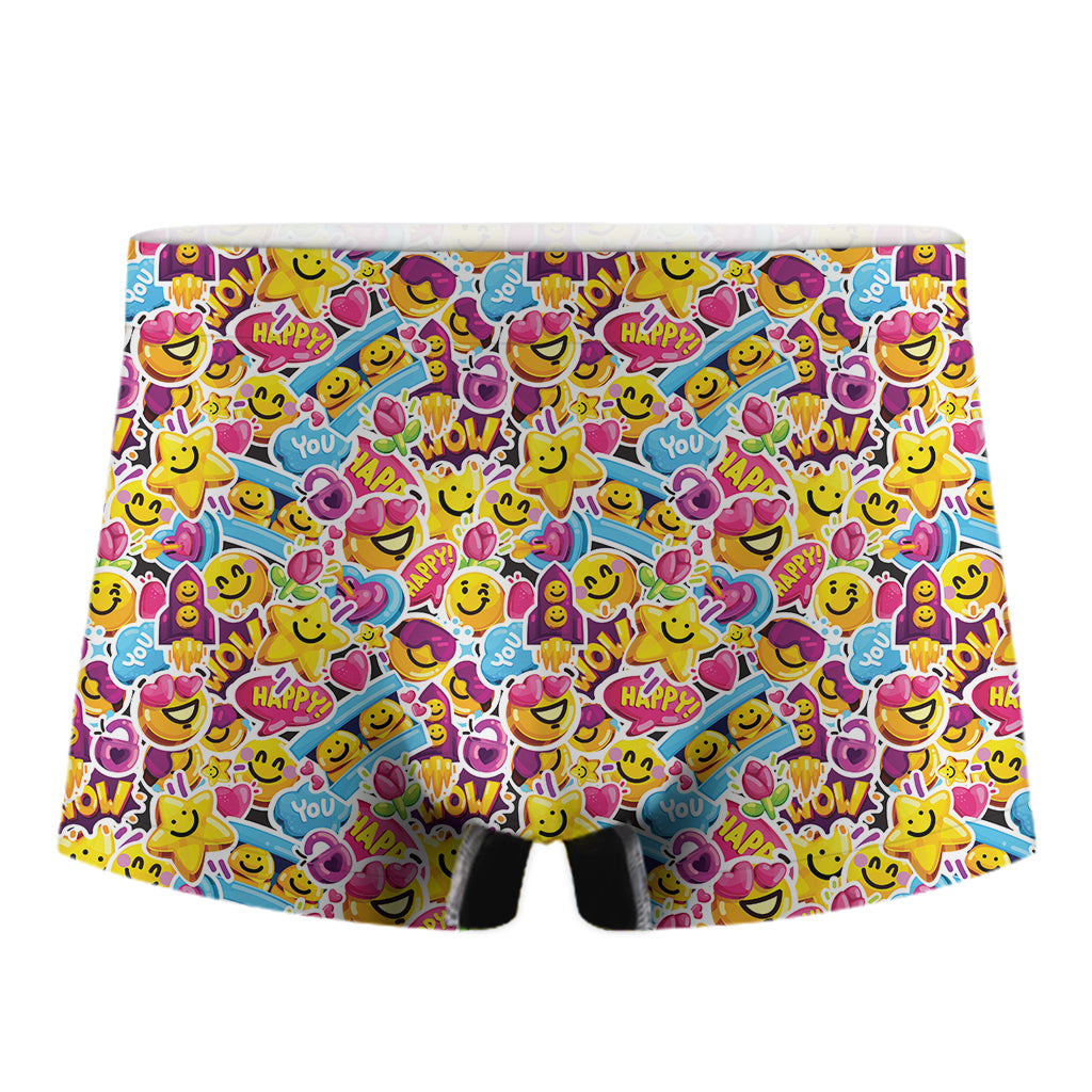 Smiley Faces Emoji Pattern Print Men's Boxer Briefs – GearFrost