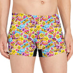 Smiley Faces Emoji Pattern Print Men's Boxer Briefs