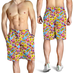 Smiley Faces Emoji Pattern Print Men's Shorts