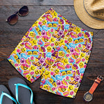 Smiley Faces Emoji Pattern Print Men's Shorts