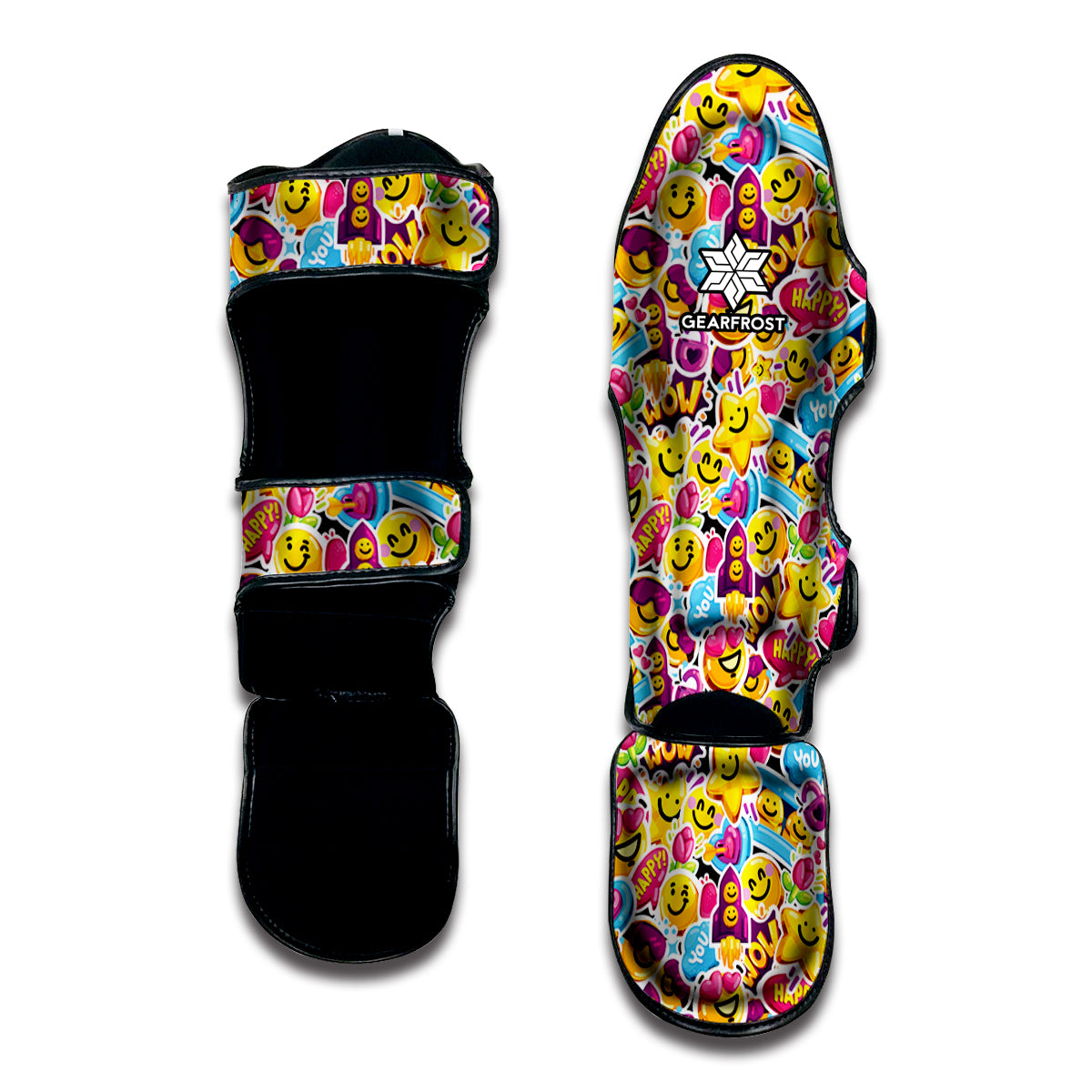 Smiley Faces Emoji Pattern Print Muay Thai Shin Guard