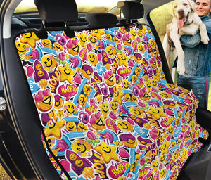 Smiley Faces Emoji Pattern Print Pet Car Back Seat Cover