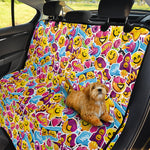 Smiley Faces Emoji Pattern Print Pet Car Back Seat Cover