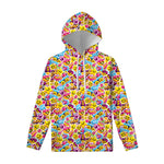 Smiley Faces Emoji Pattern Print Pullover Hoodie
