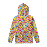 Smiley Faces Emoji Pattern Print Pullover Hoodie