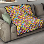 Smiley Faces Emoji Pattern Print Quilt