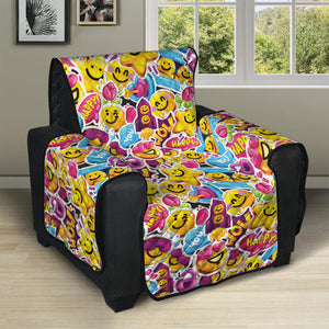 Smiley Faces Emoji Pattern Print Recliner Protector