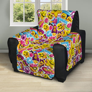 Smiley Faces Emoji Pattern Print Recliner Protector