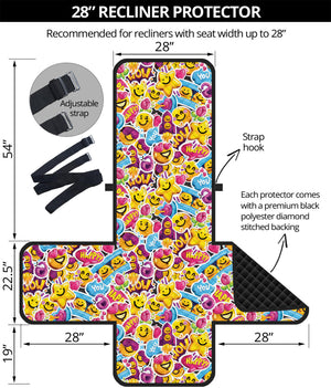 Smiley Faces Emoji Pattern Print Recliner Protector