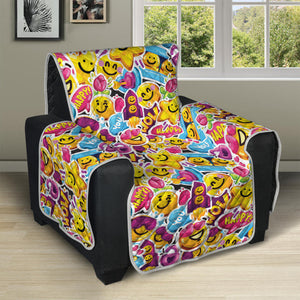 Smiley Faces Emoji Pattern Print Recliner Protector