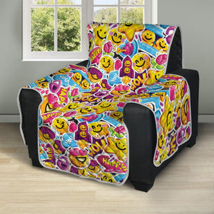 Smiley Faces Emoji Pattern Print Recliner Protector