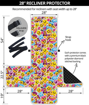 Smiley Faces Emoji Pattern Print Recliner Protector