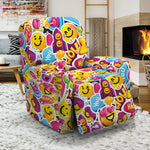 Smiley Faces Emoji Pattern Print Recliner Slipcover