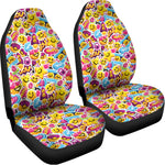 Smiley Faces Emoji Pattern Print Universal Fit Car Seat Covers