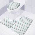 Smiley Shark Pattern Print 3 Piece Bath Mat Set