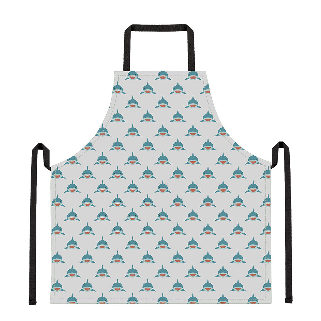 Smiley Shark Pattern Print Apron