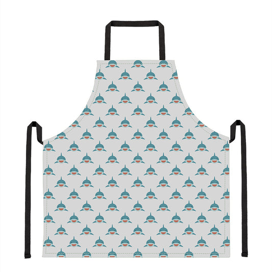 Smiley Shark Pattern Print Apron