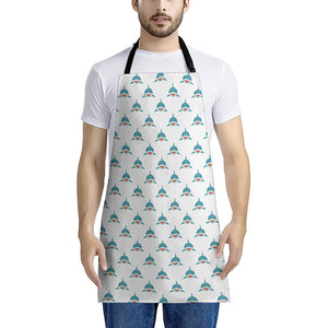 Smiley Shark Pattern Print Apron