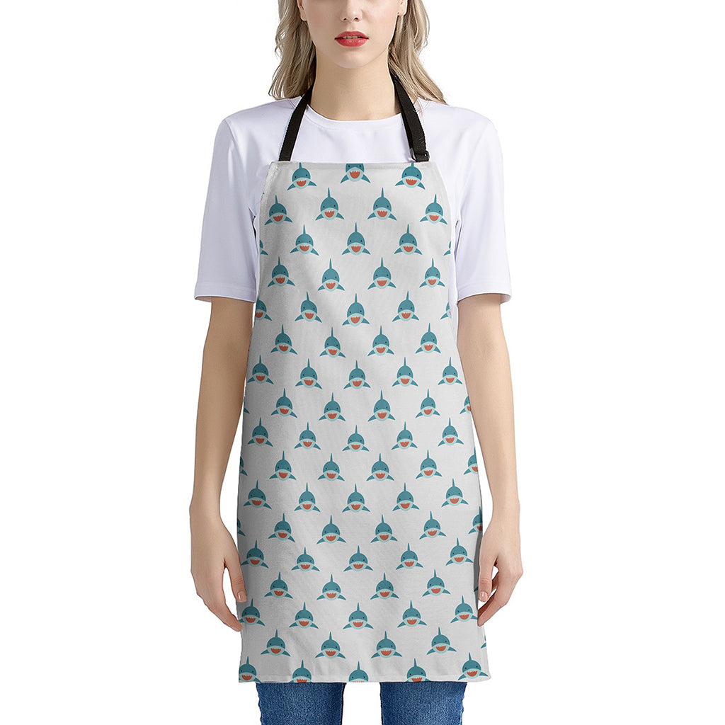 Smiley Shark Pattern Print Apron