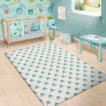 Smiley Shark Pattern Print Area Rug