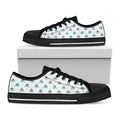 Smiley Shark Pattern Print Black Low Top Sneakers