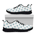 Smiley Shark Pattern Print Black Running Shoes