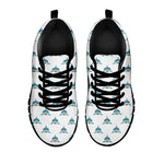 Smiley Shark Pattern Print Black Sneakers