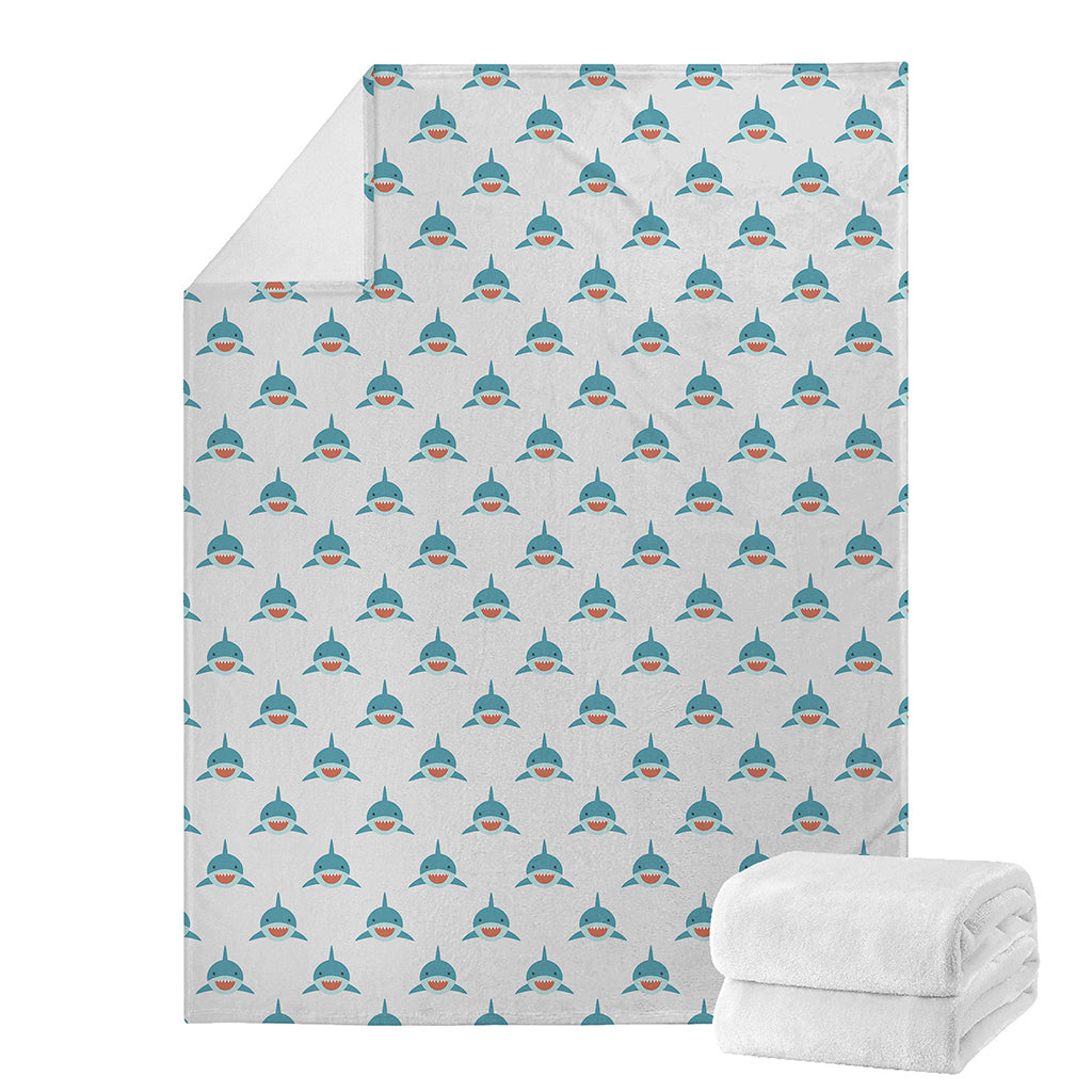 Smiley Shark Pattern Print Blanket