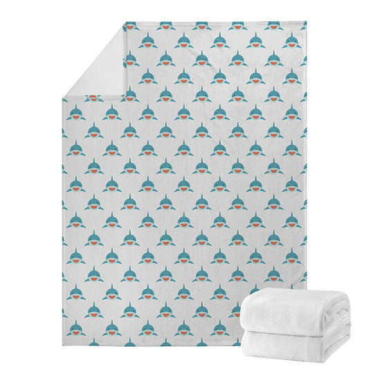 Smiley Shark Pattern Print Blanket