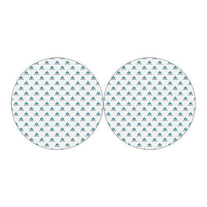 Smiley Shark Pattern Print Car Coasters