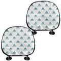 Smiley Shark Pattern Print Car Headrest Covers