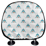 Smiley Shark Pattern Print Car Headrest Covers