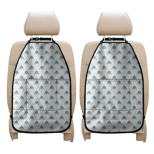 Smiley Shark Pattern Print Car Seat Organizers