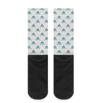 Smiley Shark Pattern Print Crew Socks