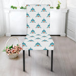 Smiley Shark Pattern Print Dining Chair Slipcover
