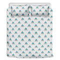 Smiley Shark Pattern Print Duvet Cover Bedding Set