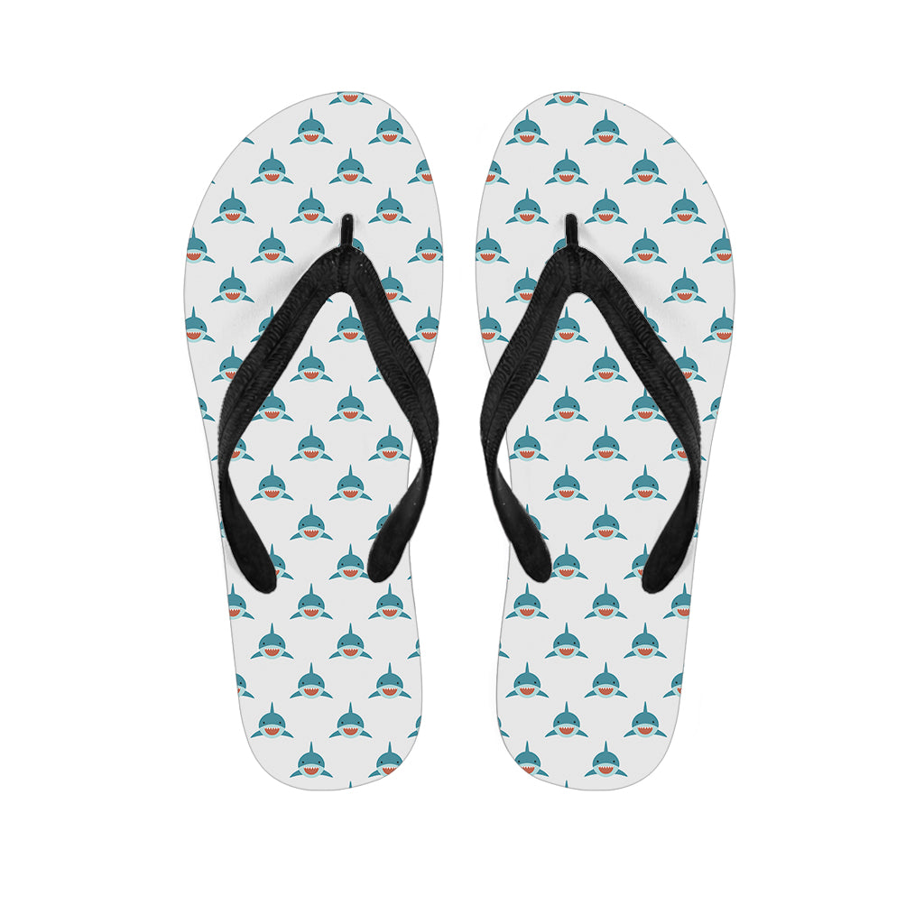 Smiley Shark Pattern Print Flip Flops
