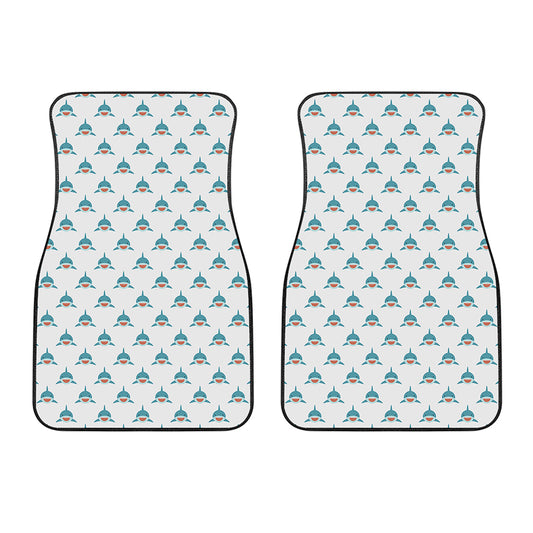 Smiley Shark Pattern Print Front Car Floor Mats