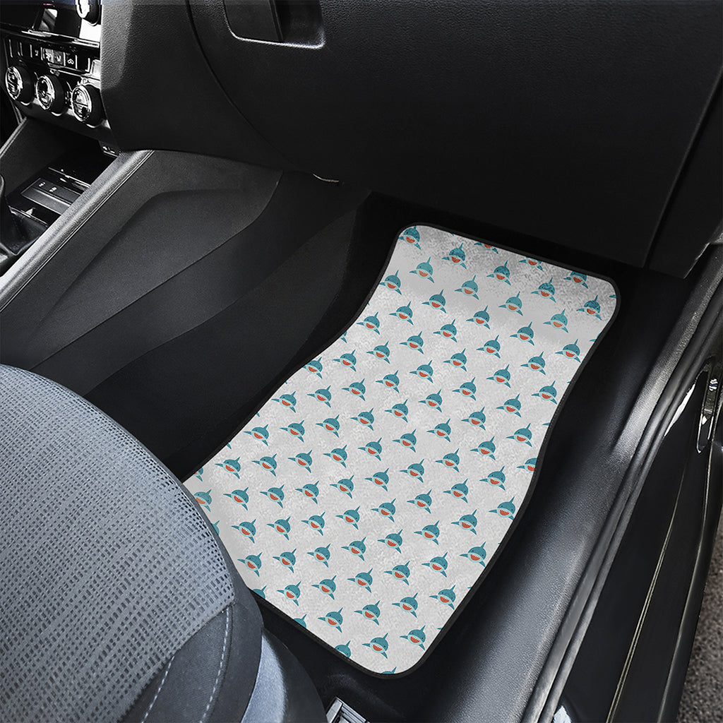 Smiley Shark Pattern Print Front Car Floor Mats