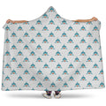 Smiley Shark Pattern Print Hooded Blanket