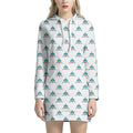 Smiley Shark Pattern Print Pullover Hoodie Dress