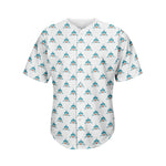 Smiley Shark Pattern Print Men's Baseball Jersey