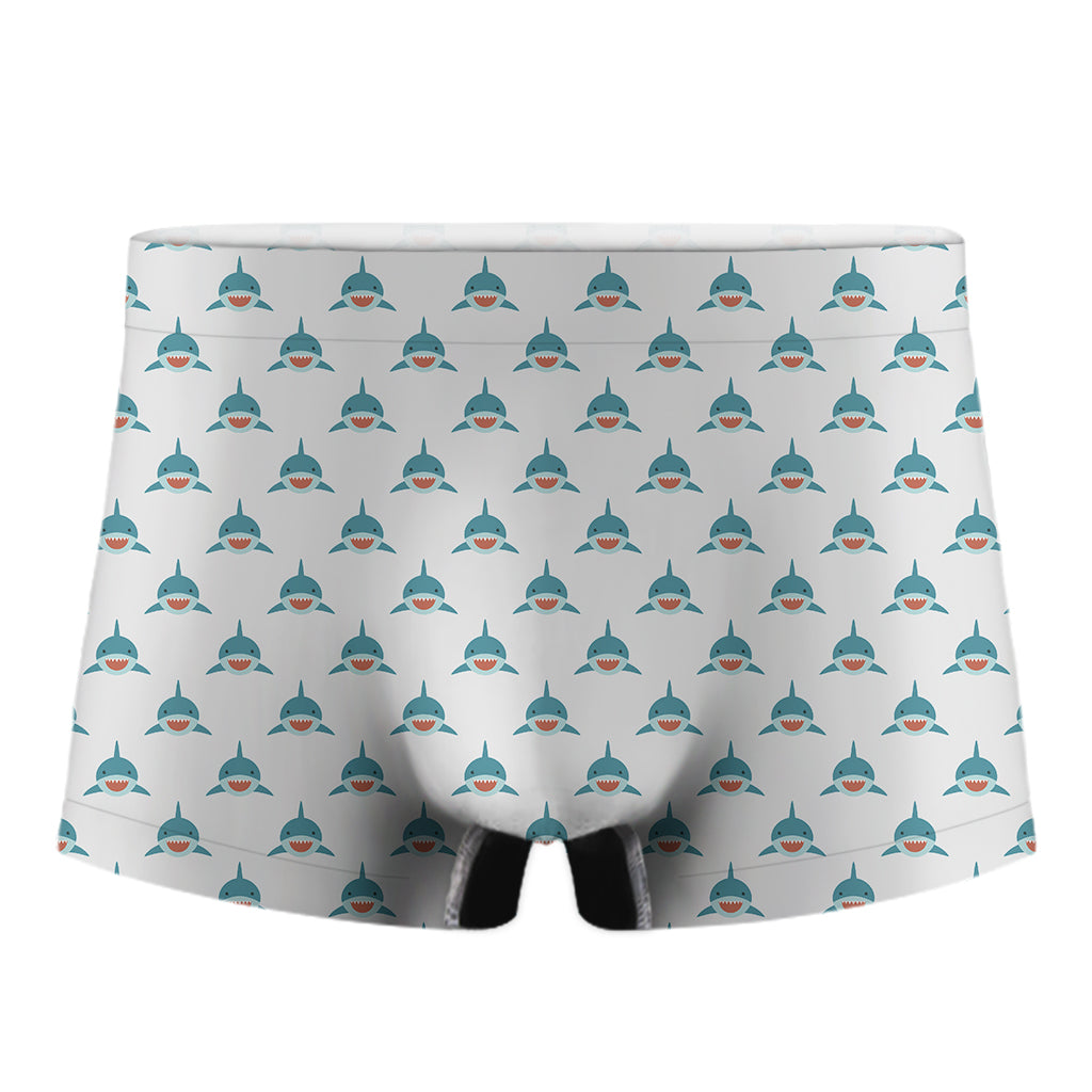 Smiley Shark Pattern Print Men's Boxer Briefs