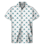 Smiley Shark Pattern Print Men's Short Sleeve Shirt